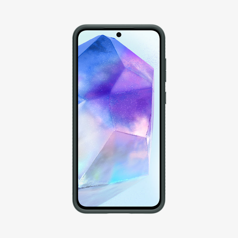 ACS07527 - Galaxy A55 5G Case Liquid Air in Abyss Green showing the front