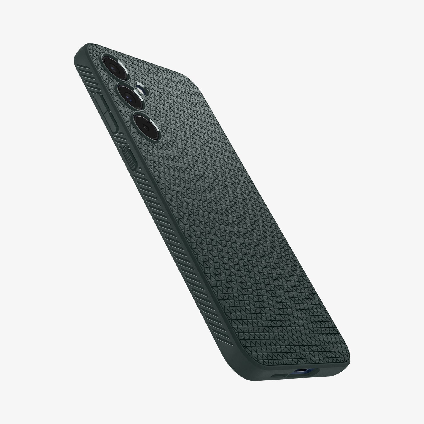 ACS07527 - Galaxy A55 5G Case Liquid Air in Abyss Green showing the back, partial sides with side buttons and partial bottom