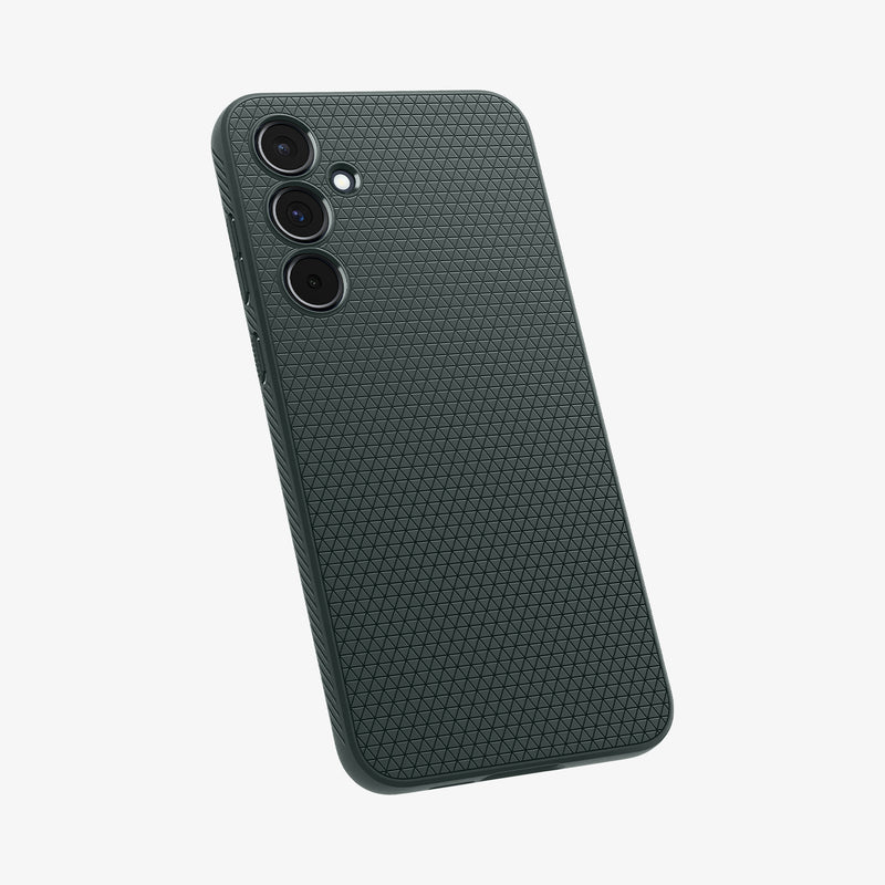 ACS07527 - Galaxy A55 5G Case Liquid Air in Abyss Green showing the back and partial side with side buttons