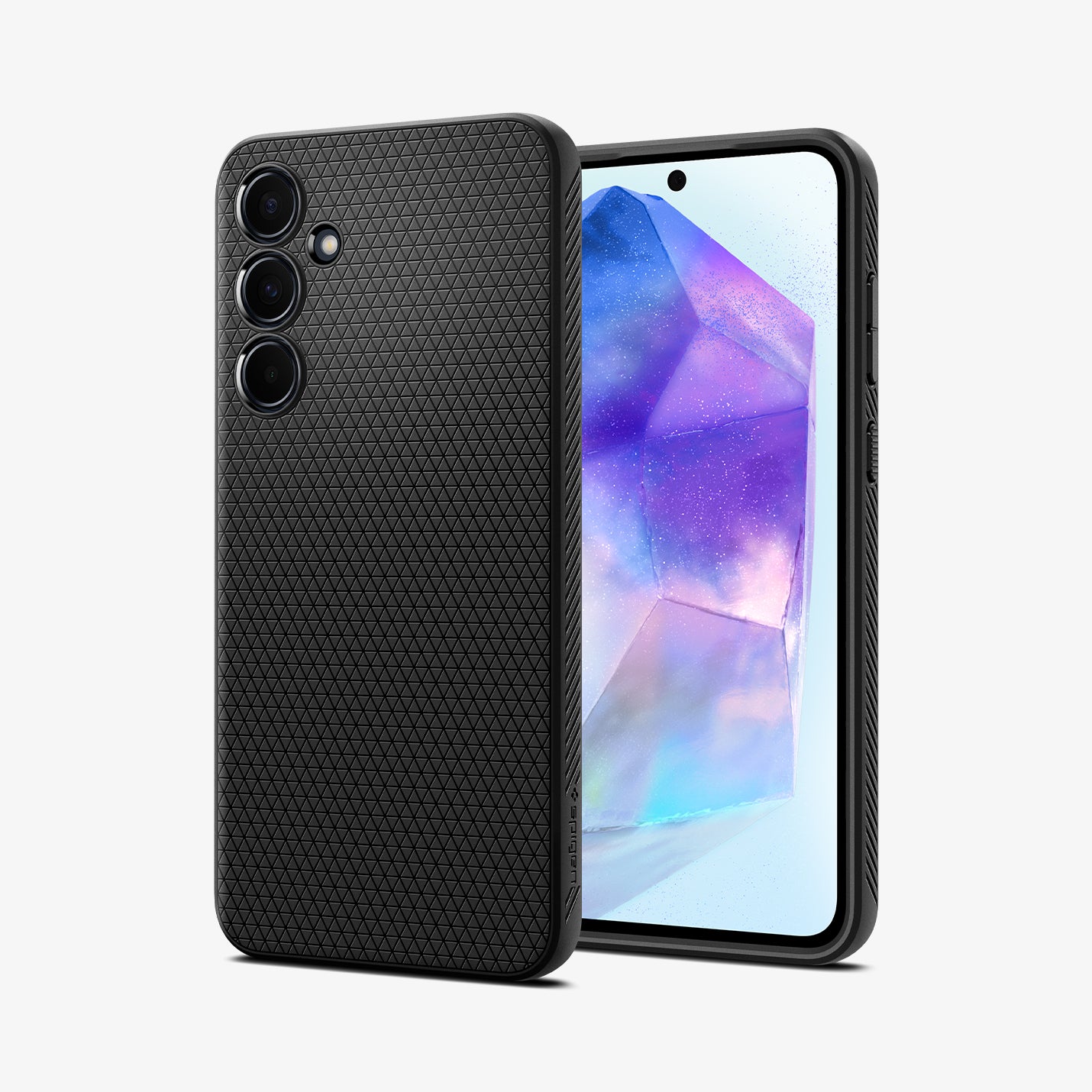 ACS07526 - Galaxy A55 5G Case Liquid Air in Matte Black showing the back, partial front and sides
