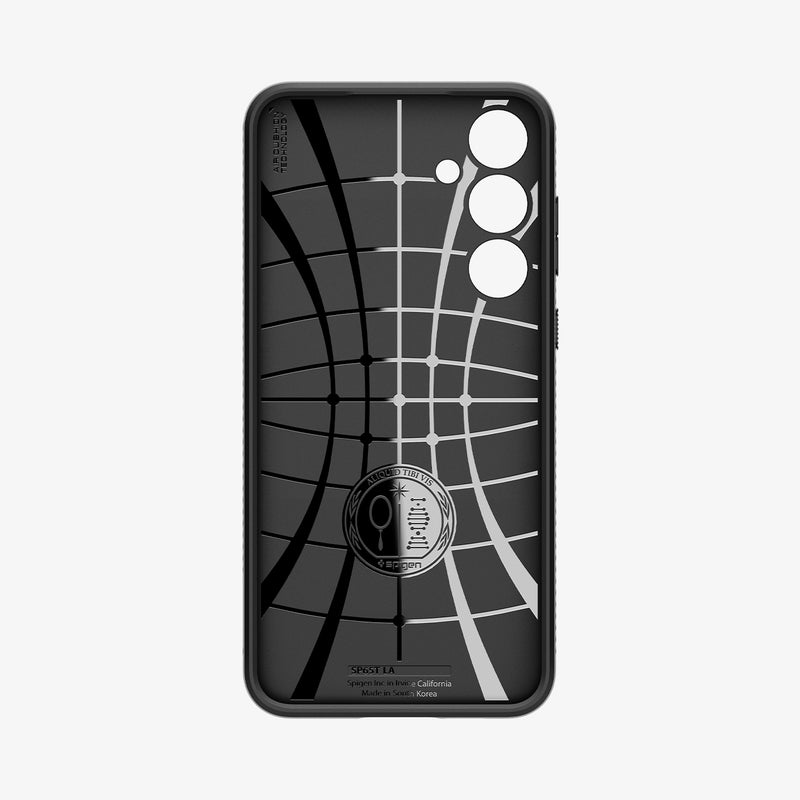 ACS07526 - Galaxy A55 5G Case Liquid Air in Matte Black showing the inner case with spider web pattern