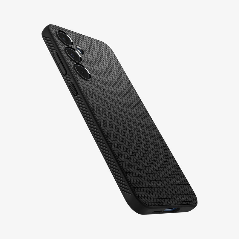 ACS07526 - Galaxy A55 5G Case Liquid Air in Matte Black showing the back, partial sides with side buttons and partial bottom