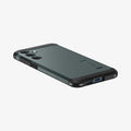 ACS07532 - Galaxy A55 5G Case Tough Armor in Phantom Green showing the back, partial side and bottom on a flat surface
