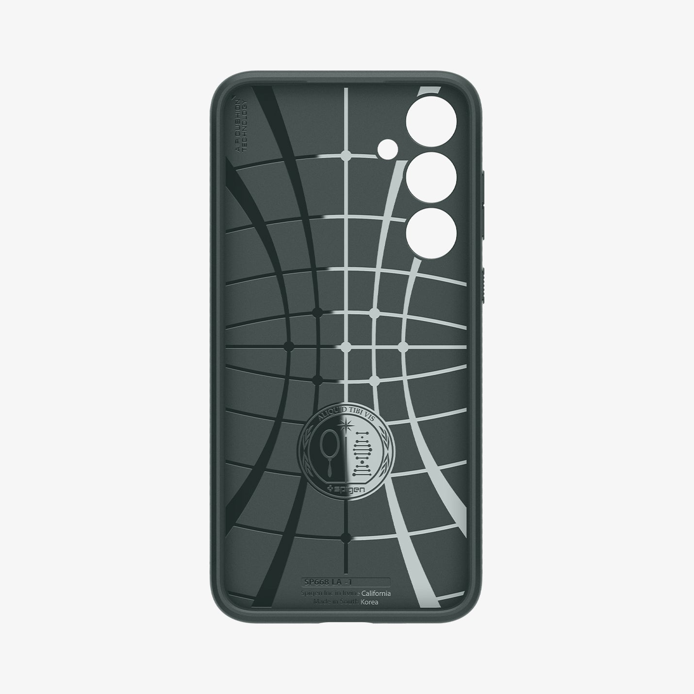 ACS07520 - Galaxy A35 5G Case Liquid Air in Abyss Green showing the inner case with spider web pattern