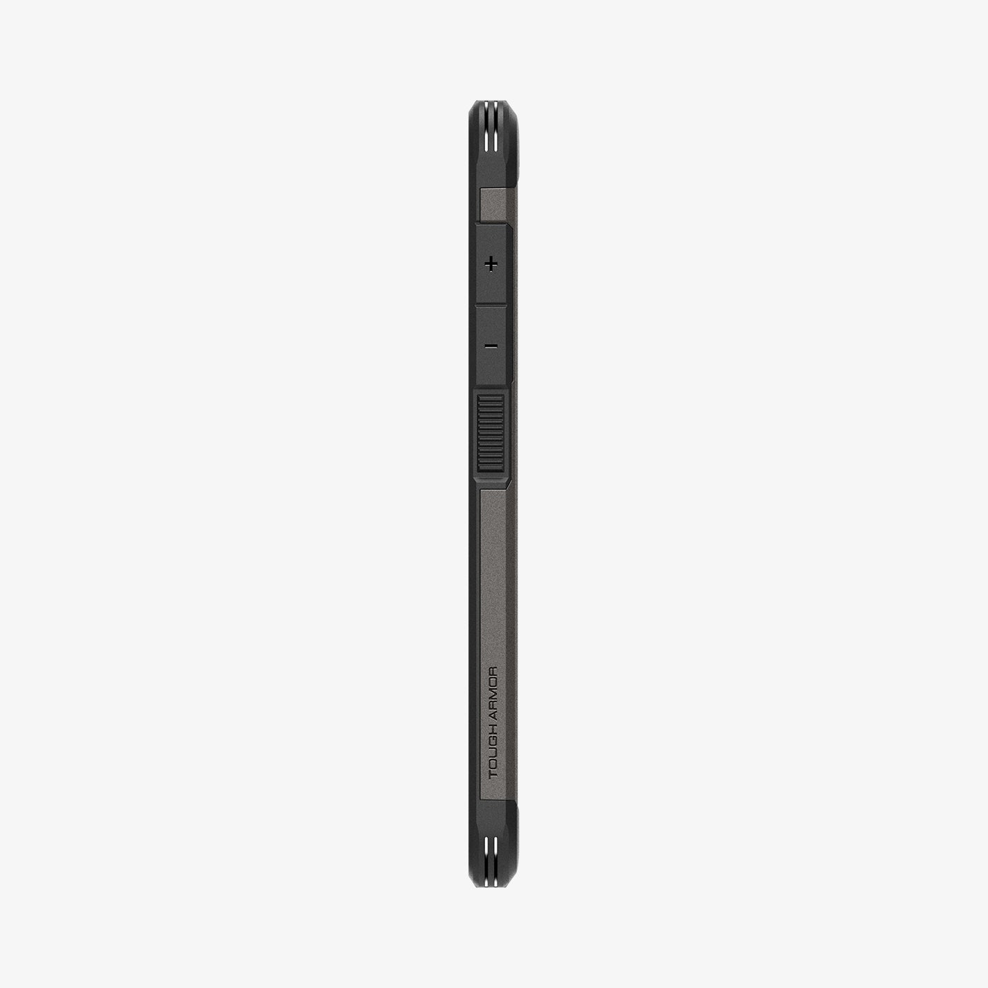  ACS07333 - Galaxy S24 Plus Case Tough Armor in Gunmetal showing the side with side buttons