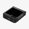 ACS08354 - Galaxy Z Flip 7 FE Case Slim Armor Pro in Black showing the partial back, sides and bottom folded