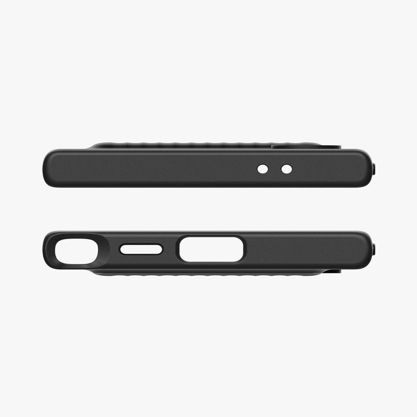 ACS07310  - Galaxy S24 Ultra Case Liquid Slot in Matte Black showing the top and bottom