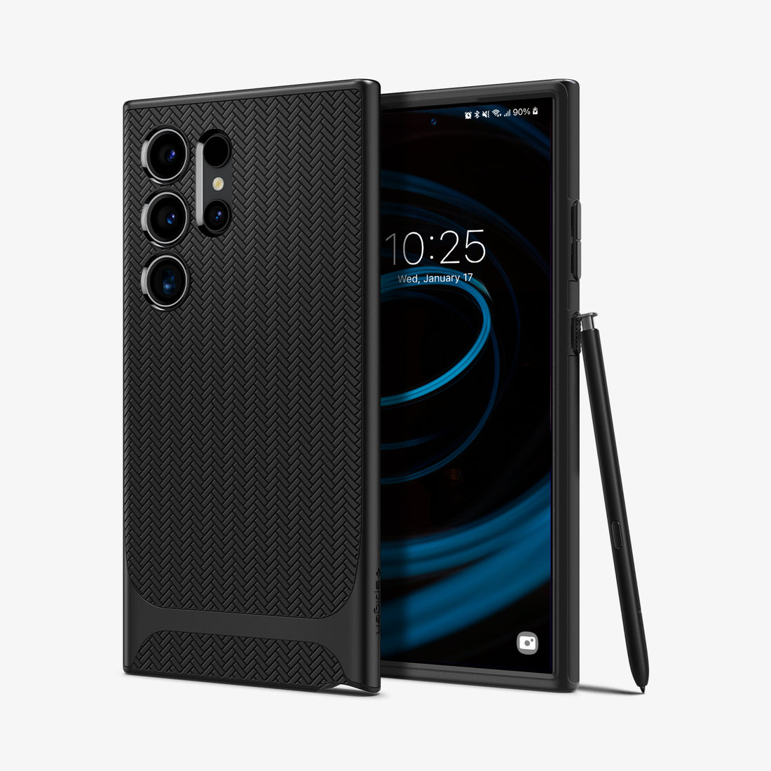 ACS07304 - Galaxy S24 Ultra Case Neo Hybrid in Black showing the back