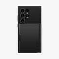 ACS07306 - Galaxy S24 Ultra Case Slim Armor CS in Black showing the back with card slider closed