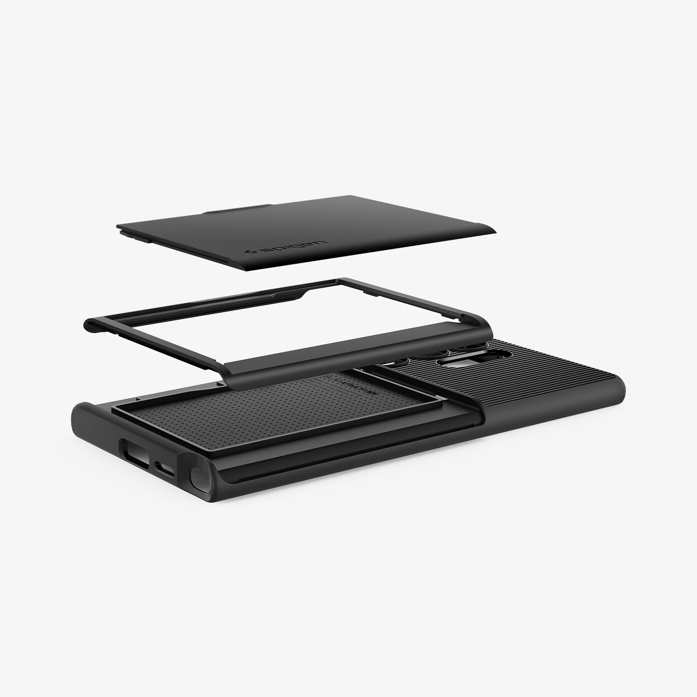 ACS07306 Galaxy S24 Ultra Case Slim Armor CS in Black showing the detached slider hovering