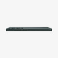 ACS07282 - Galaxy S24 Ultra Case Thin Fit in Abyss Green showing the side with side buttons and partial back on a flat surface