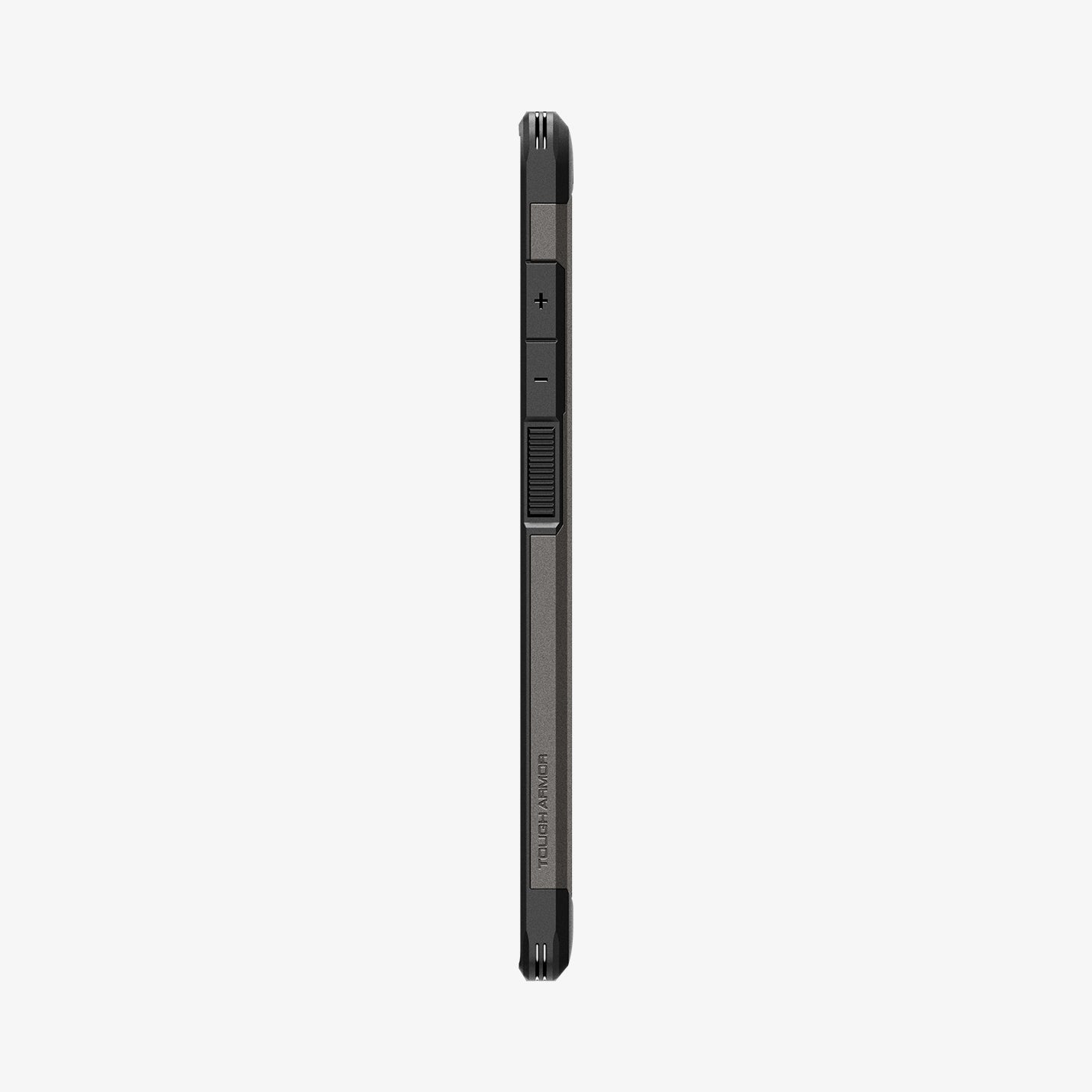 ACS07301 - Galaxy S24 Ultra Case Tough Armor in Gunmetal showing the side with side buttons