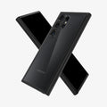 ACS07295 - Galaxy S24 Ultra Case Ultra Hybrid in Matte Black showing the back, partial side, behind is another device showing front and partial side