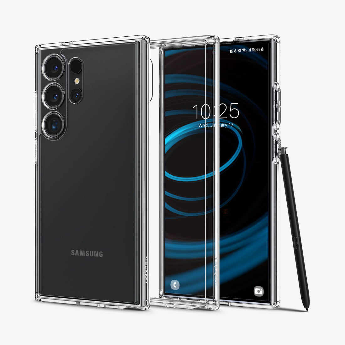 ACS08620 - Galaxy S24 FE Case Ultra Hybrid in Crystal Clear showing the back