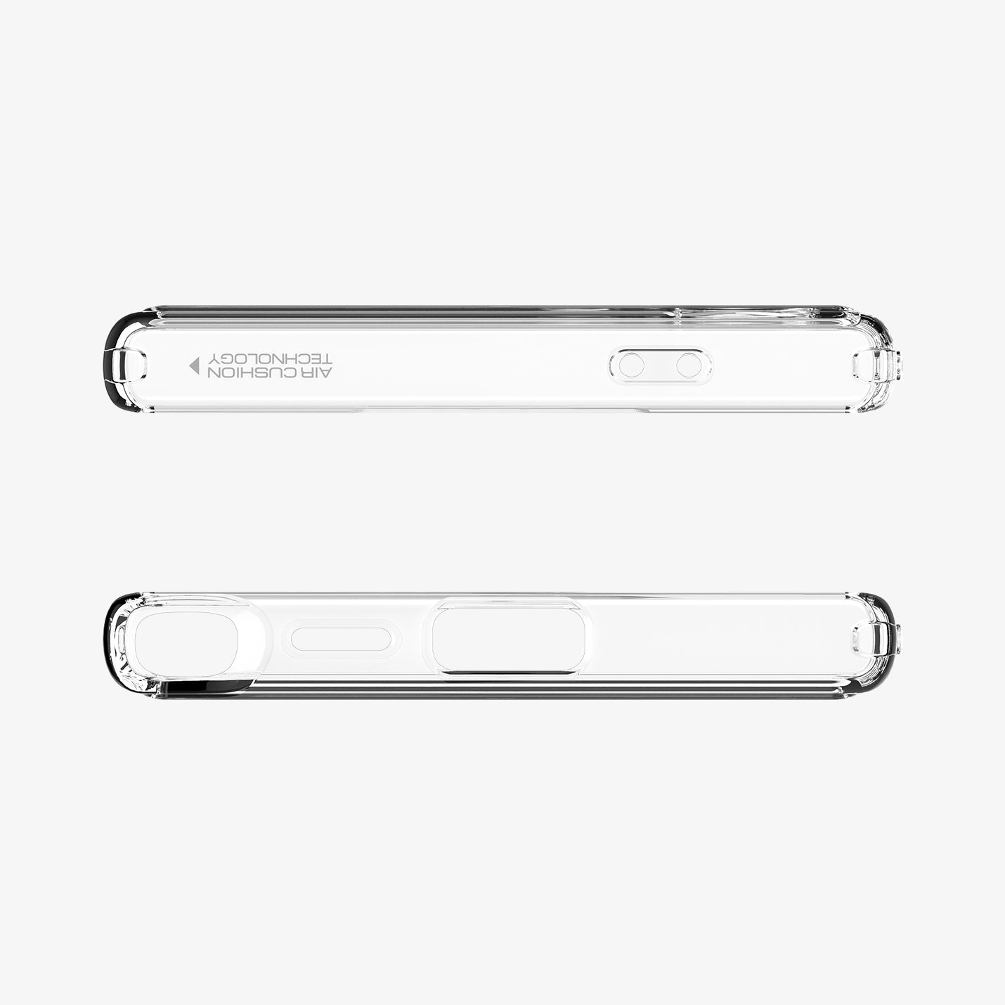 ACS07292 - Galaxy S24 Ultra Case Ultra Hybrid in Crystal Clear showing the top and bottom