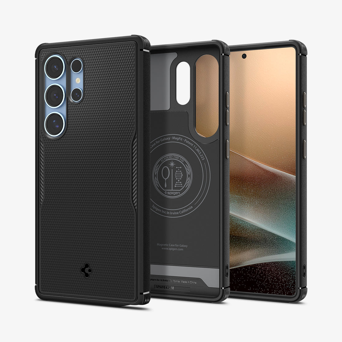 ACS08924 - Galaxy S25 Case Core Armor (MagFit) in Matte Black showing the back