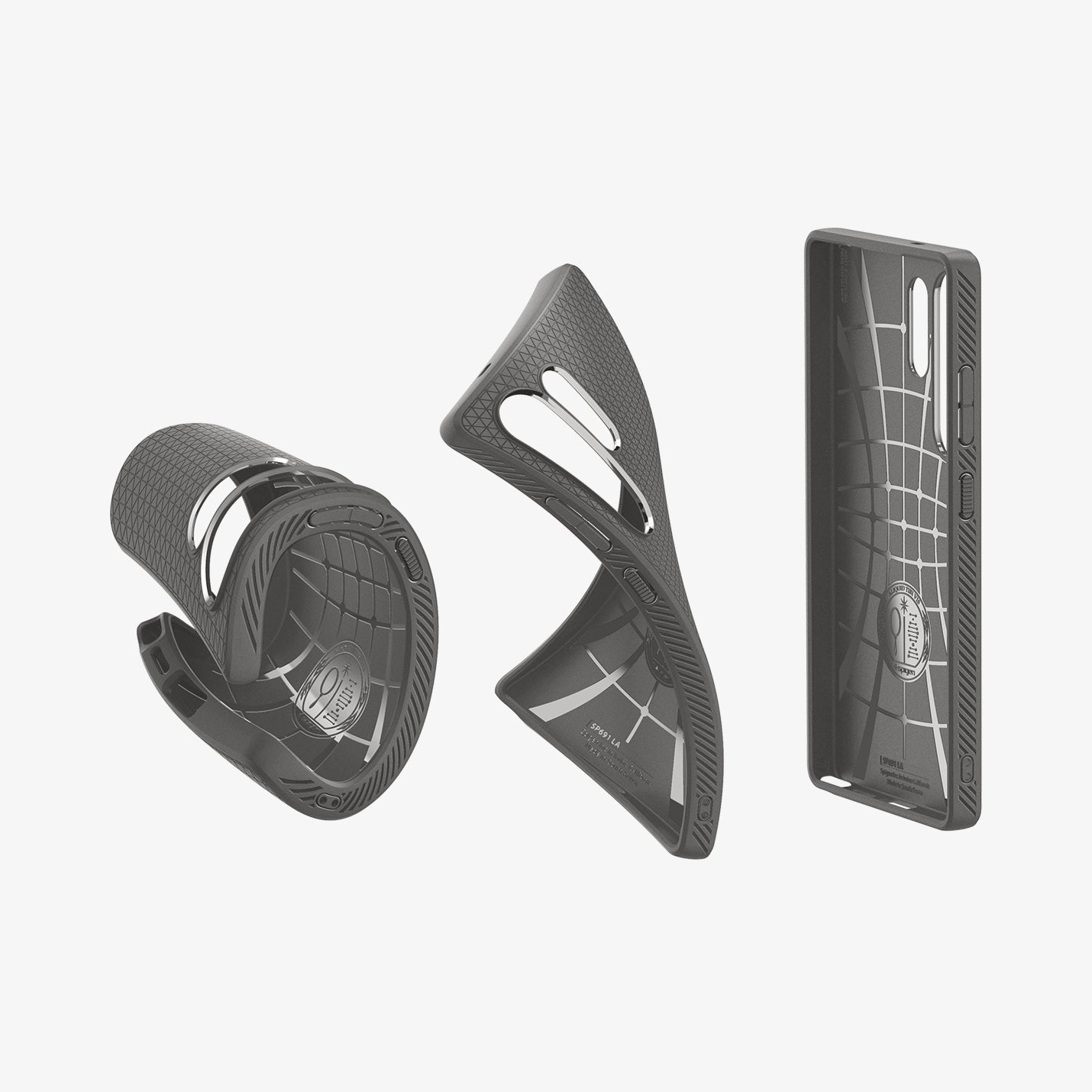 ACS08954 - Galaxy S25 Ultra Case Liquid Air in Marble Gray showing the inner and partial sides showing durability and flexibility