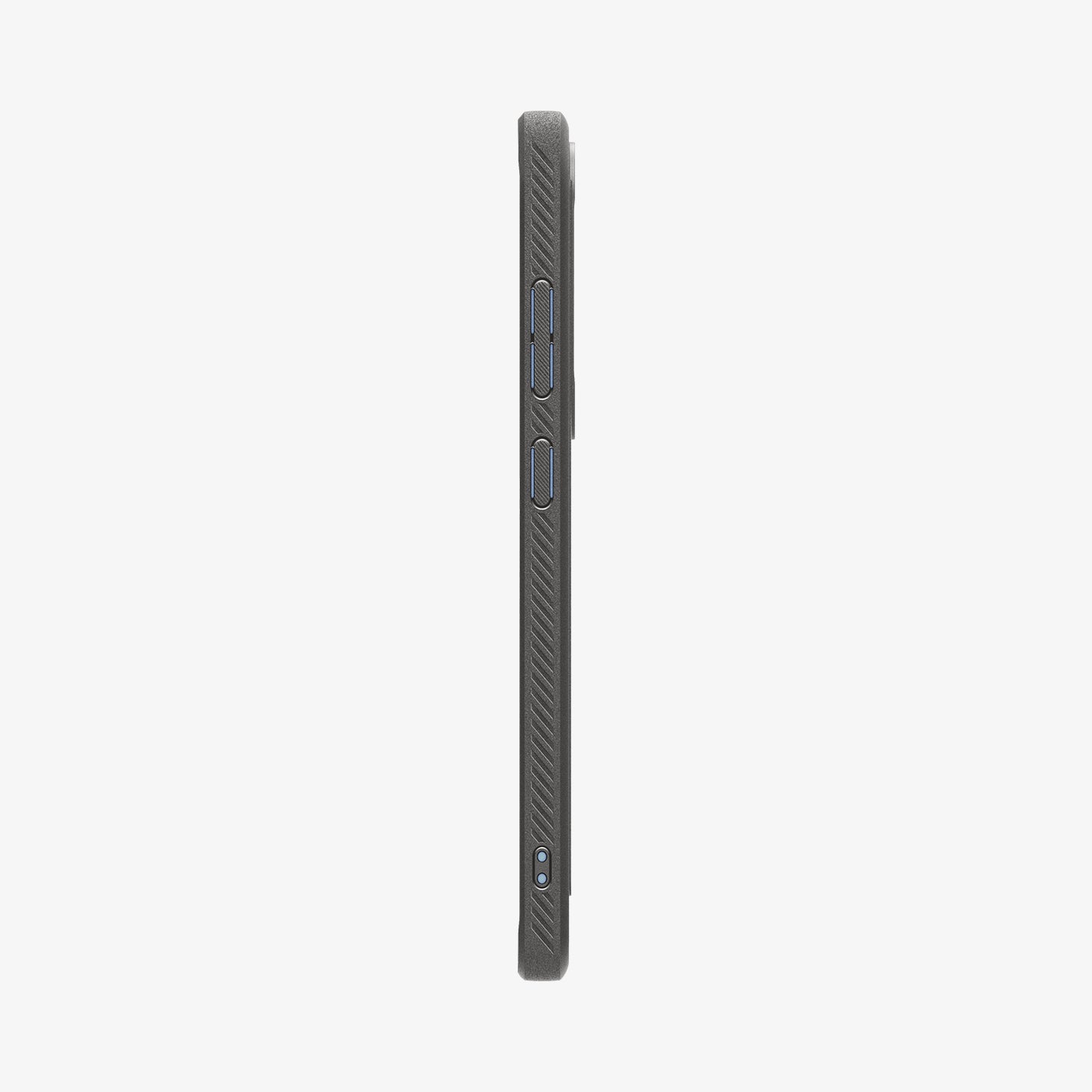 ACS08952 - Galaxy S25 Ultra Case Rugged Armor (MagFit) in Marble Gray showing the side