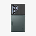 ACS08968 - Galaxy S25 Ultra Case Slim Armor CS in Abyss Green showing the back