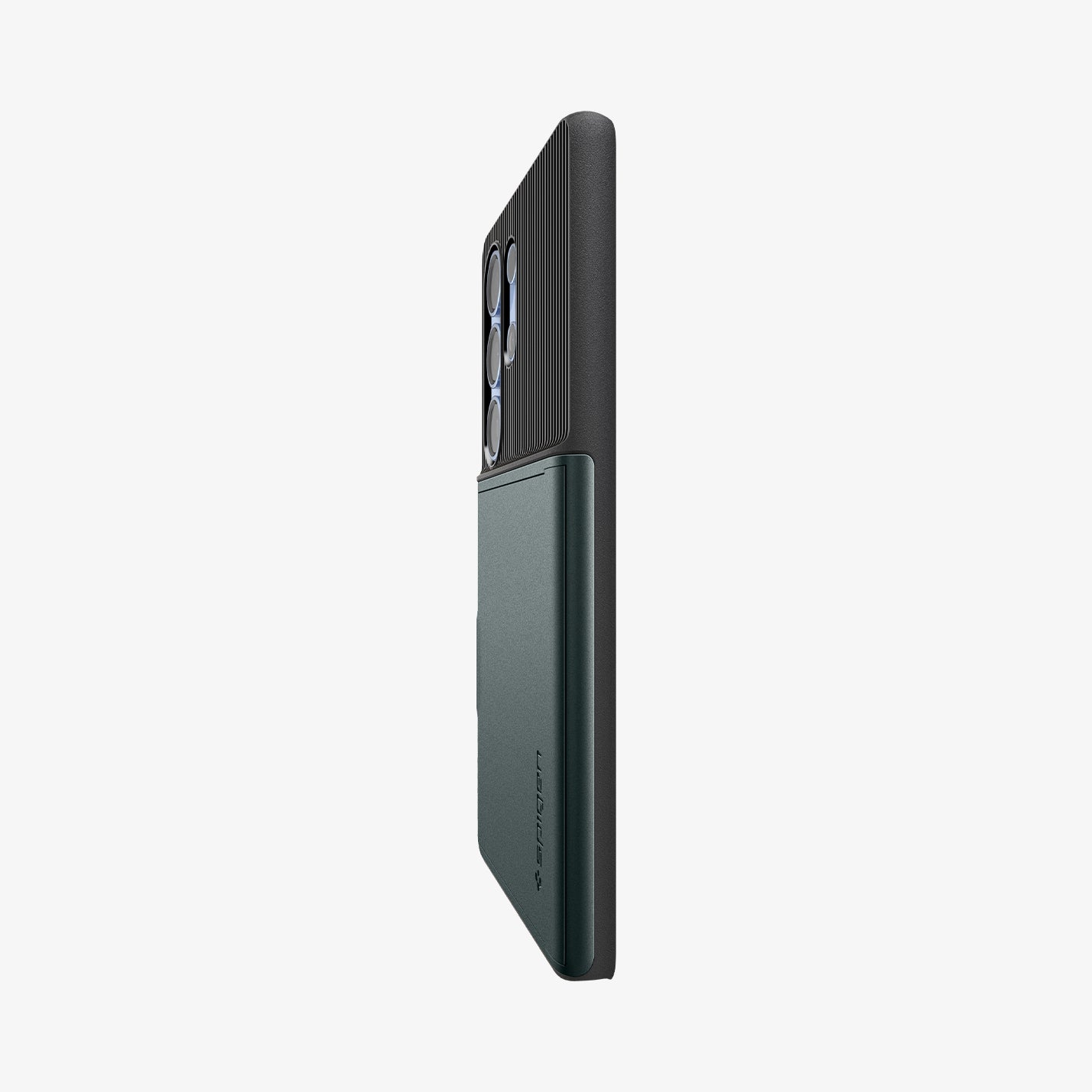 ACS08968 - Galaxy S25 Ultra Case Slim Armor CS in Abyss Green showing the partial back and side
