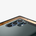 ACS08966 - Galaxy S25 Ultra Case Tough Armor AI (MagFit) in Abyss Green showing partial back, partial front with camera lens zoomed in