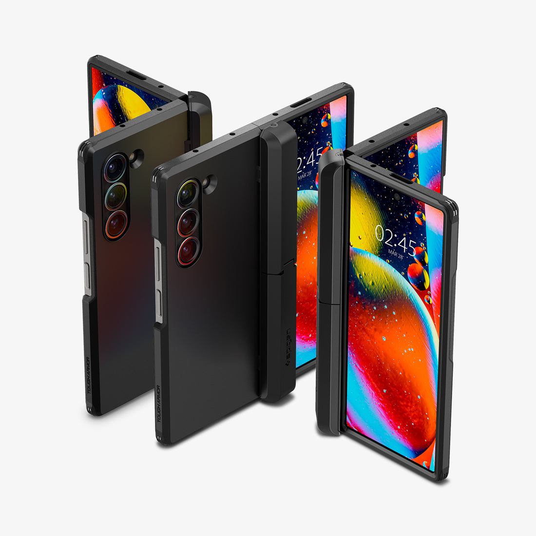 ACS08287 - Galaxy Z Fold 6 Case Tough Armor Pro P in Metal Slate showing the back, hinge and front