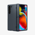 ACS08287 - Galaxy Z Fold 6 Case Tough Armor Pro P in Metal Slate showing the back, hinge and front, partially folded