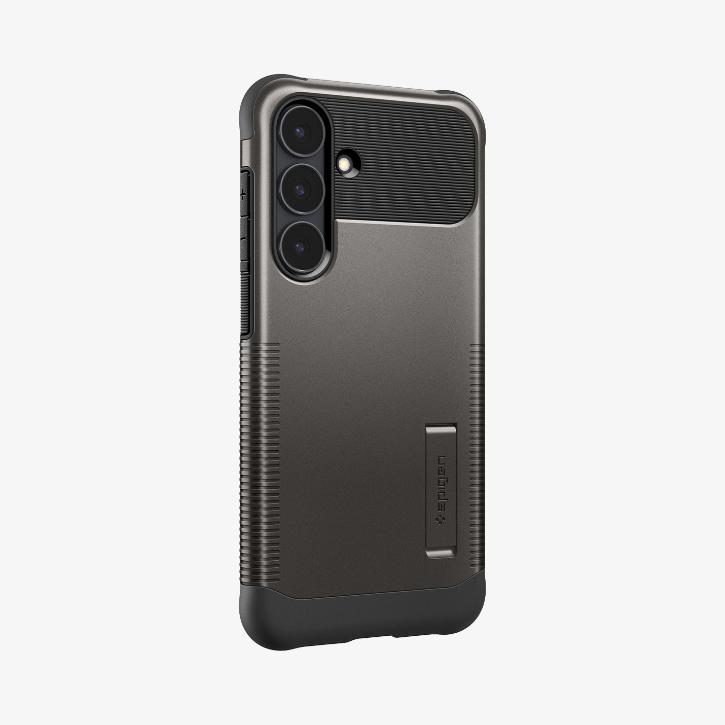 ACS10230 - Galaxy S25 FE Slim Armor (MagFit) in Gunmetal showing the back and partial side