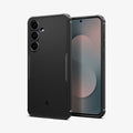 ACS10021 - Galaxy S25 FE Core Armor (MagFit) in Matte Black showing the back, behind, is another device facing front and the side of a device