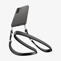 ACS11216 - Galaxy S26 Liquid Air in Marble Gray showing the back with lanyard