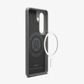 ACS11043 - Galaxy S26 Plus Liquid Air (Mag Fit) in Matte Black showing the back with the device, partial back case with magfit