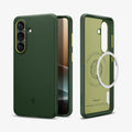 ACS11067 - Galaxy S26  Nano Pop (Mag Fit) in Avo Green showing the back with the device, partial back case only, partial front and sides with magfit