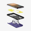 ACS11165 - Galaxy S26 Plus Case Tough Armor (Mag Fit) Ash Violet showing 3D view of case and phone, showing the impact foam technology in the case and magfit