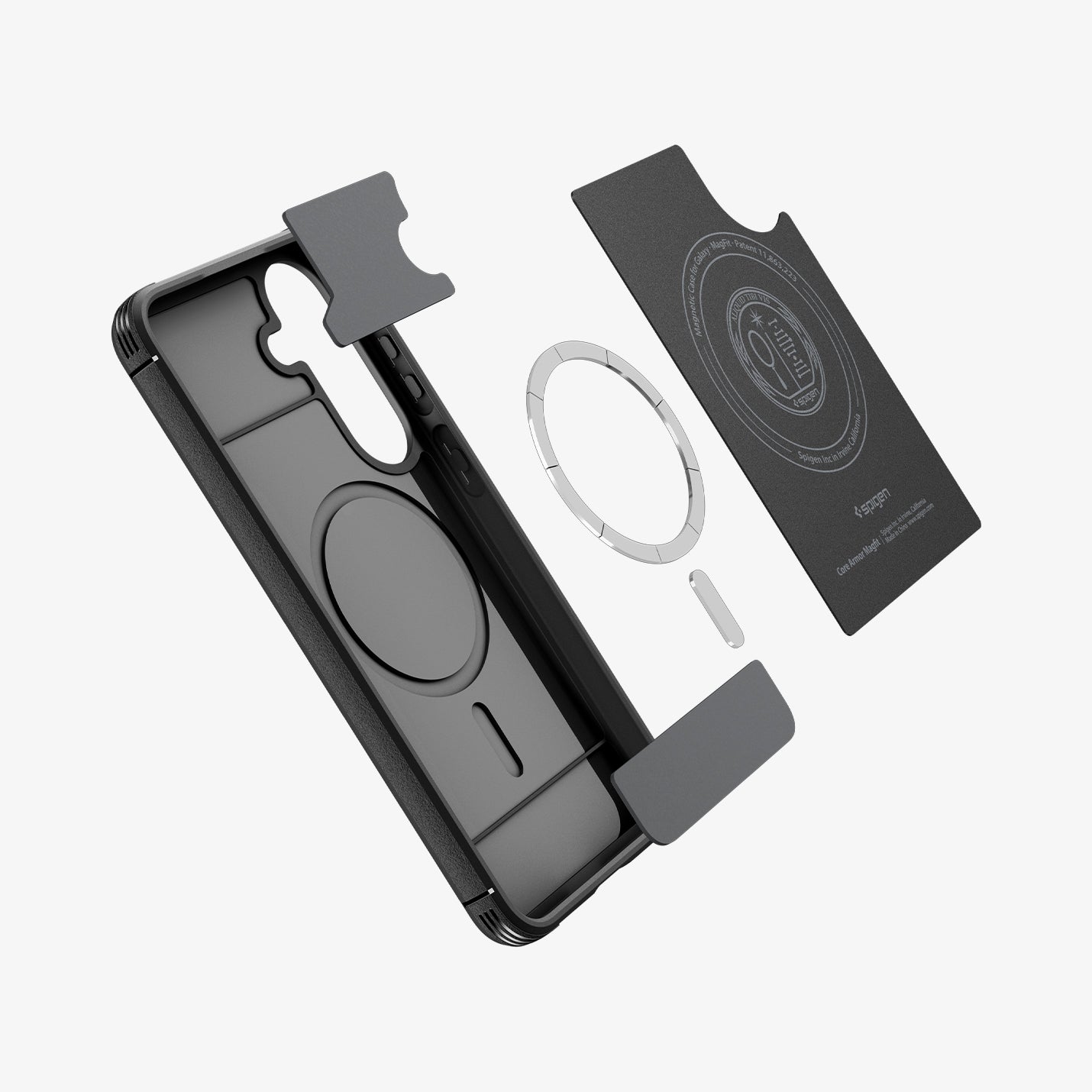 ACS11641 - Galaxy S26 FE Core Armor (Mag Fit) showing exploded view of Galaxy S26 FE Core Armor case with built in magnetic ring and internal protective layers