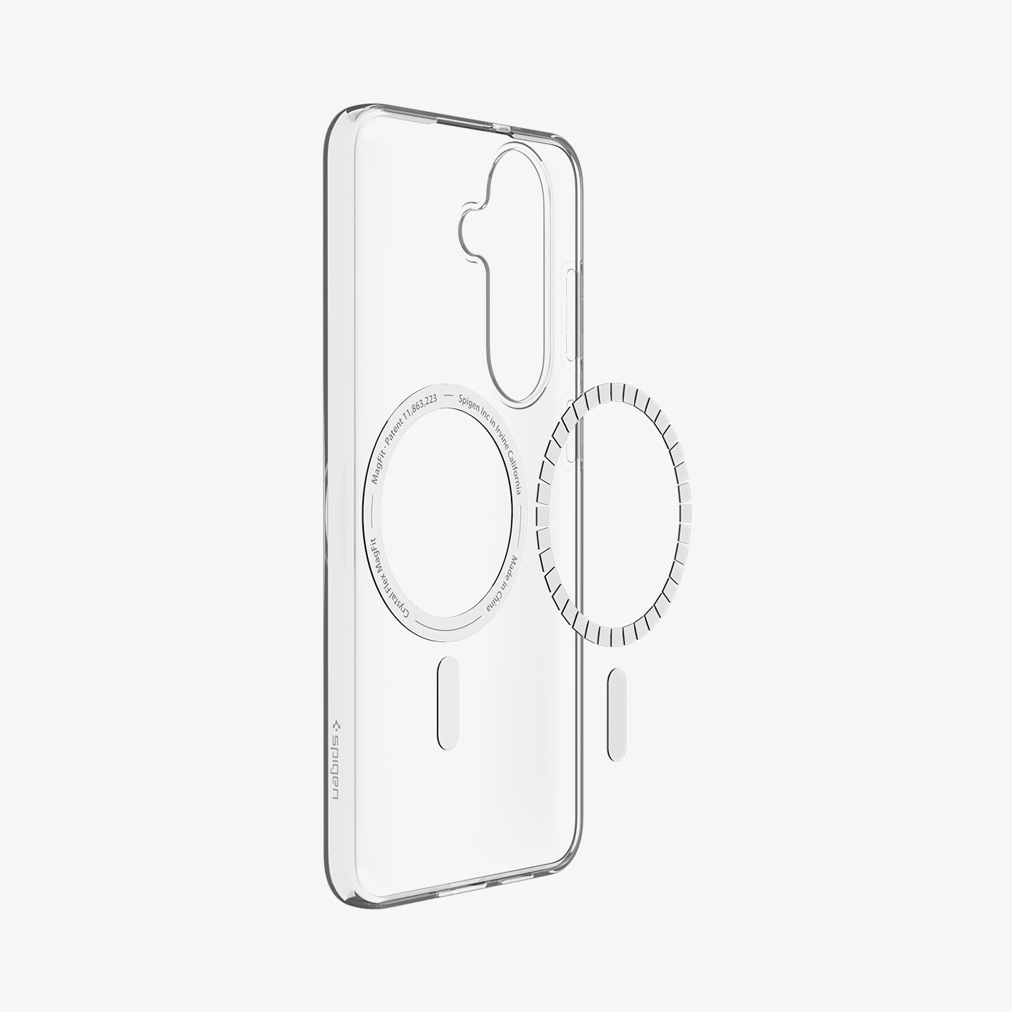 ACS11645 - Galaxy S26 FE Crystal Flex (Mag Fit) showing Galaxy S26 FE Crystal Flex (Mag Fit) with an integrated magnetic ring built into the clear case