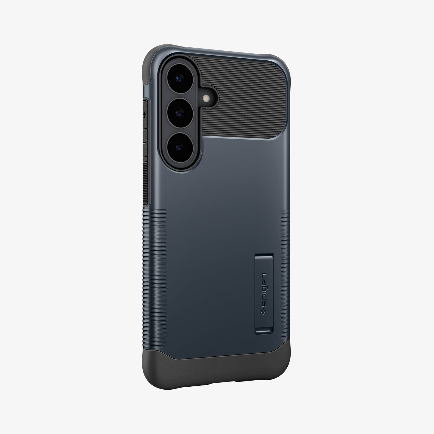 ACS11642 - Galaxy S26 FE Slim Armor (Mag Fit) showing angled rear view of Galaxy S26 FE Slim Armor case with raised camera protection and built in kickstand