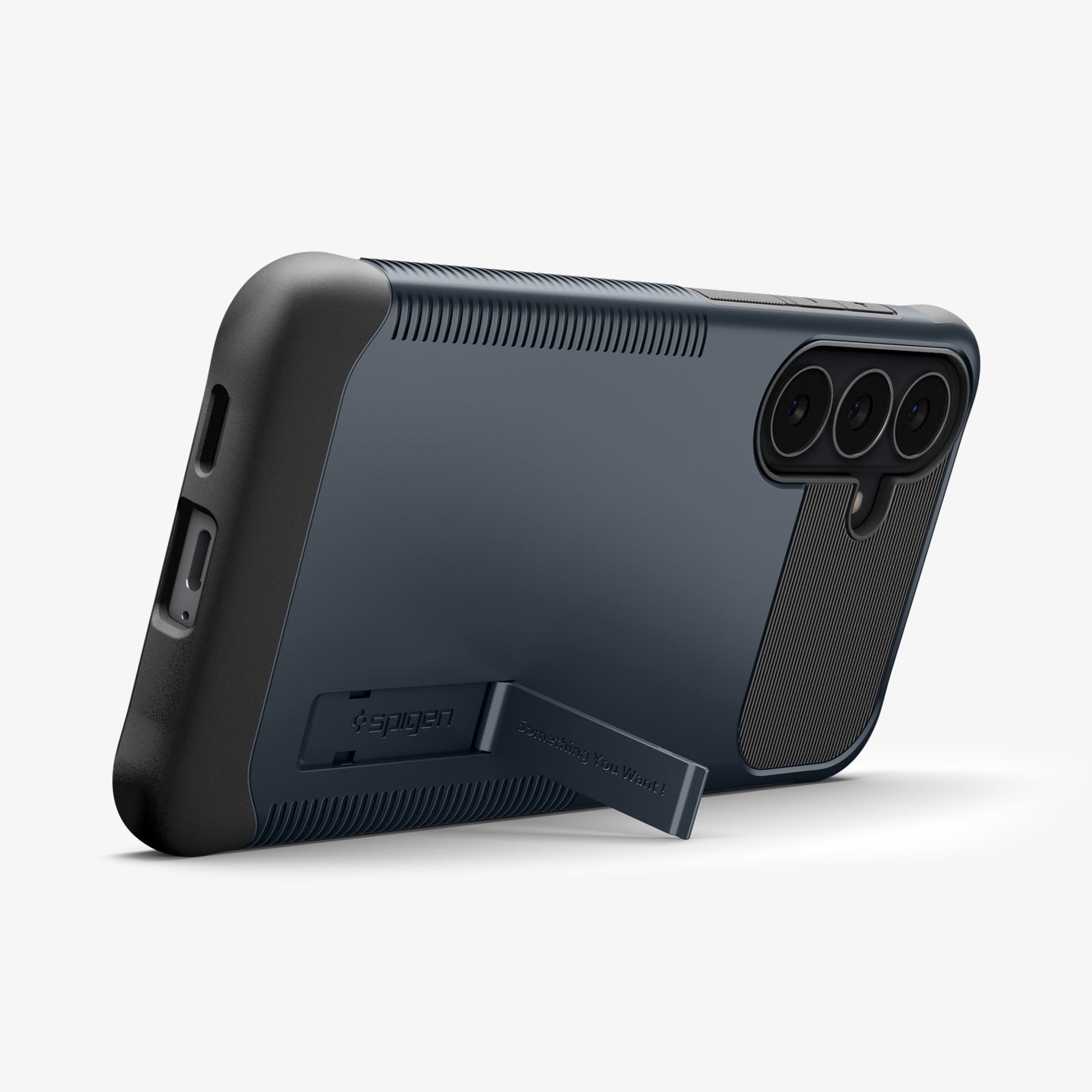 ACS11642 - Galaxy S26 FE Slim Armor (Mag Fit) showing Galaxy S26 FE Slim Armor case with built in kickstand extended for landscape viewing