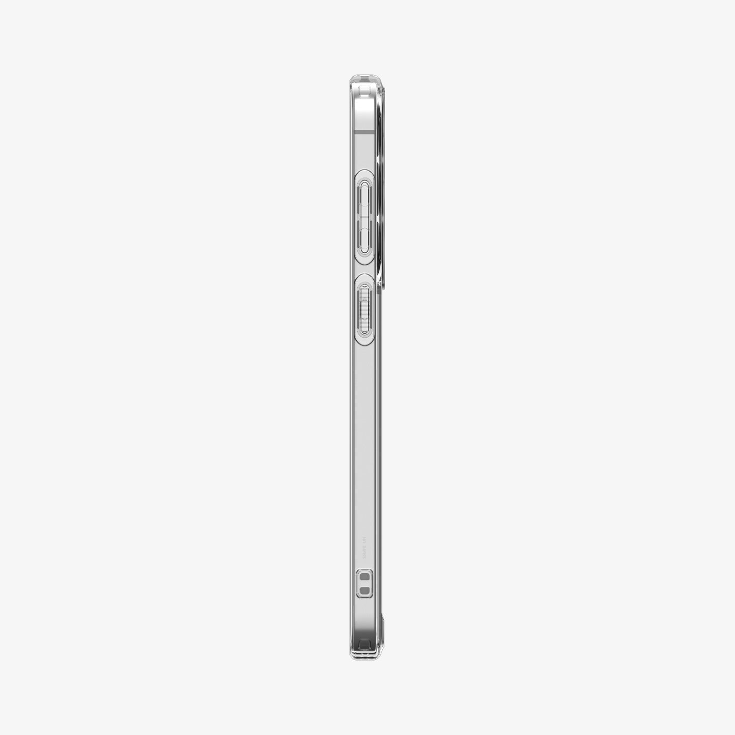 ACS11638 - Galaxy S26 FE Ultra Hybrid showing side profile of Galaxy S26 FE with a slim clear case and tactile button covers