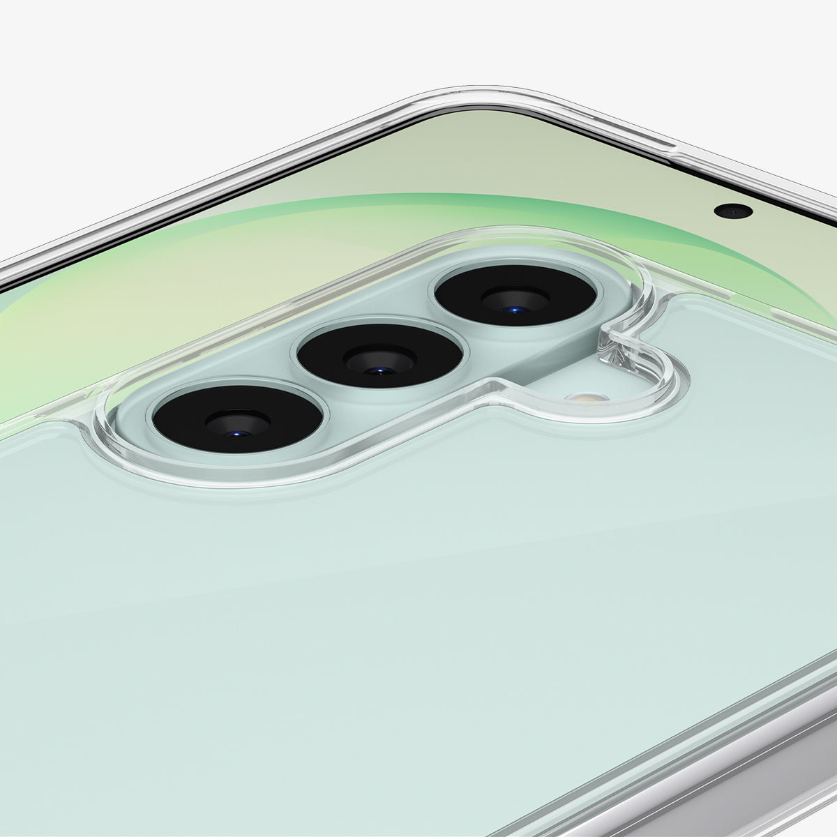 ACS11638 - Galaxy S26 FE Ultra Hybrid showing close up of Galaxy S26 FE camera lenses with raised edges for added protection