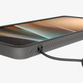 ACS11204 - Galaxy S26 Ultra Liquid Air in Marble Gray showing the side with lanyard