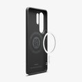 ACS11024 - Galaxy S26 Ultra Liquid Air (Mag Fit) in Matte Black showing the back with the device, partial back case with magfit