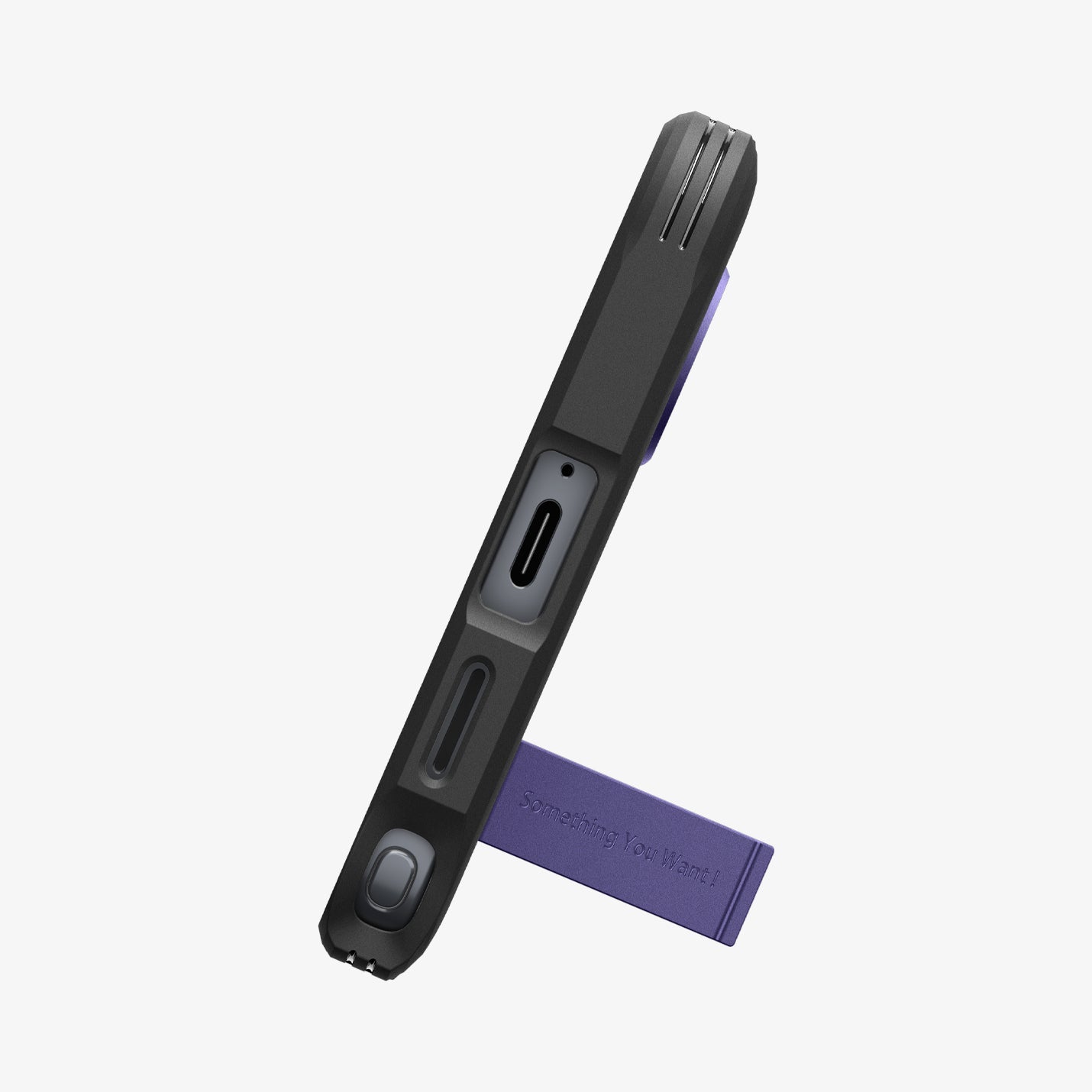ACS11162 - Galaxy S26 Ultra Case Tough Armor (Mag Fit) Ash Violet showing bottom of case with kickstand out