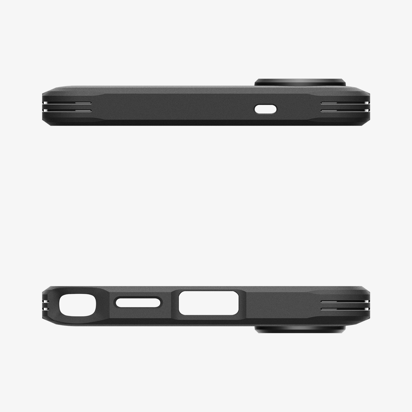 ACS11033 - Galaxy S26 Ultra Case Tough Armor (Mag Fit) Black showing the top and bottom