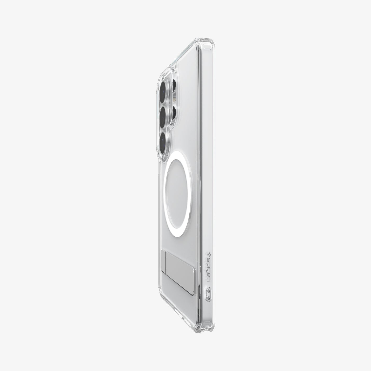 Spigen S26 Ultra Case Ultra Hybrid S (Mag Fit) ACS11032 - Galaxy S26 Ultra Case - Ultra Hybrid S (Mag Fit) Clear White showing the back and partial side