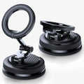 ACP11657 - Spigen MagSafe car mount shown extended and folded flat, displaying suction cup base and magnetic ring