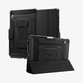 ACS10149 - Galaxy Tab S11 Rugged Armor Pro showing the back, front and device propped up by built in kickstand