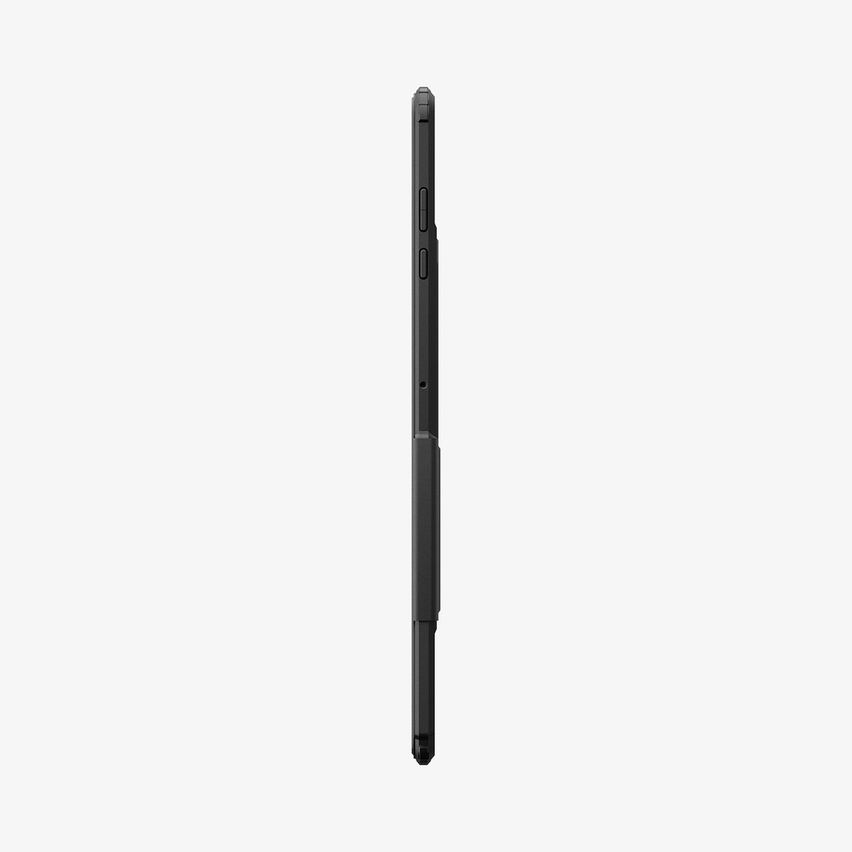 ACS10221 - Galaxy Tab S12 Ultra Air Skin Pro in Black showing the slim side profile of a tablet case with raised buttons and protective edges.