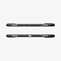 ACS10221 - Galaxy Tab S12 Ultra Air Skin Pro in Black showing top and bottom edge views of a tablet case with speaker and port cutouts.