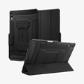 ACS10150 - Galaxy Tab S12 Ultra Rugged Armor Pro showing multiple views of the tablet case with a folding cover, built-in stand, and pen holder.