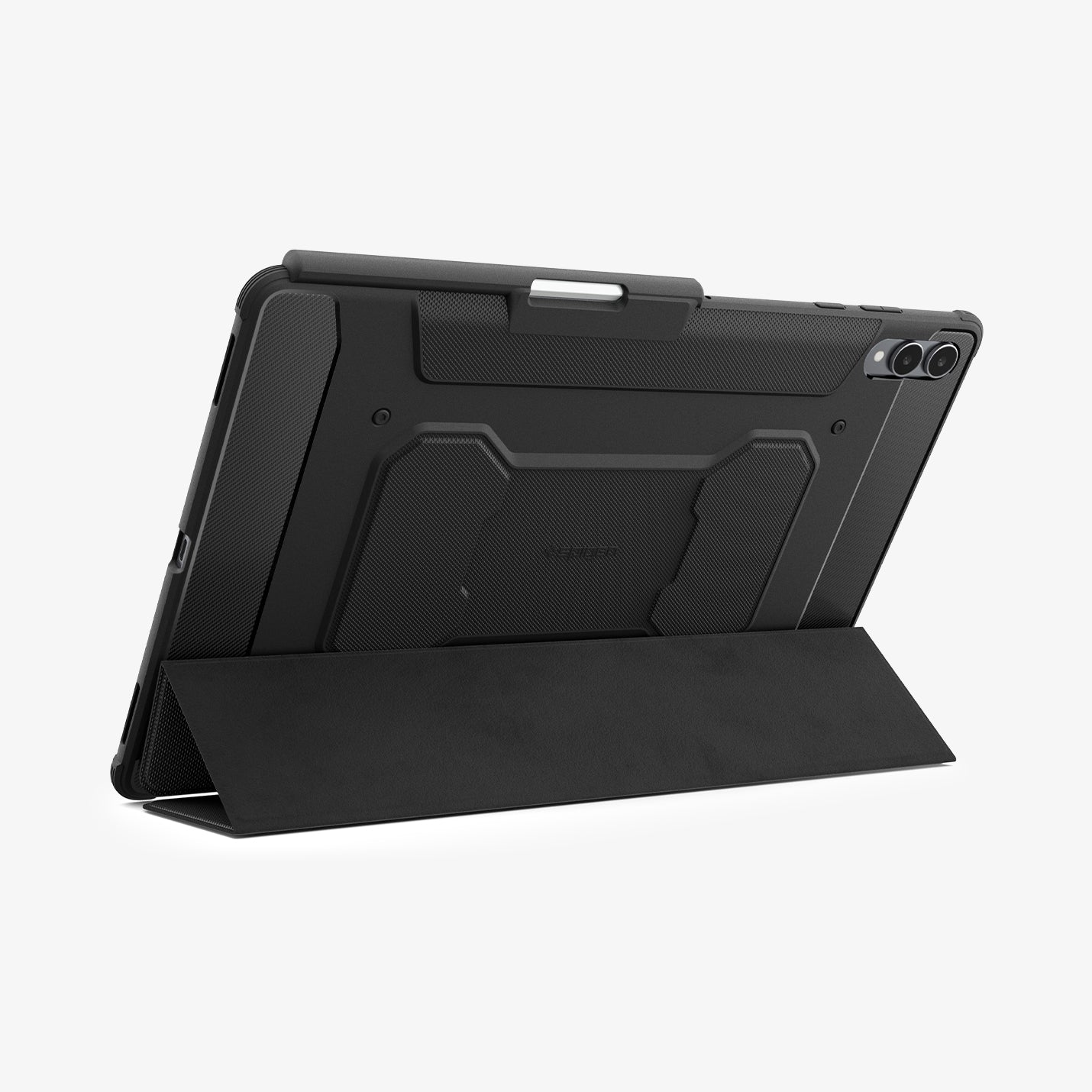 ACS10150 - Galaxy Tab S11 Ultra Rugged Armor Pro showing the back with device propped up by built in kickstand